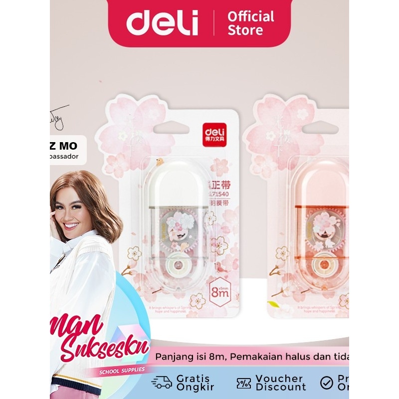 

Deli Correction Tape / Tip Ex Kertas 8M Design Bunga Sakura 71540