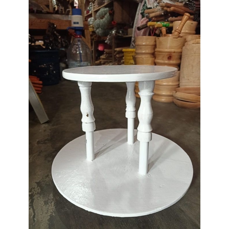 Meja kue/rak kue pengantin,ulang tahun susun 2 motip bulat