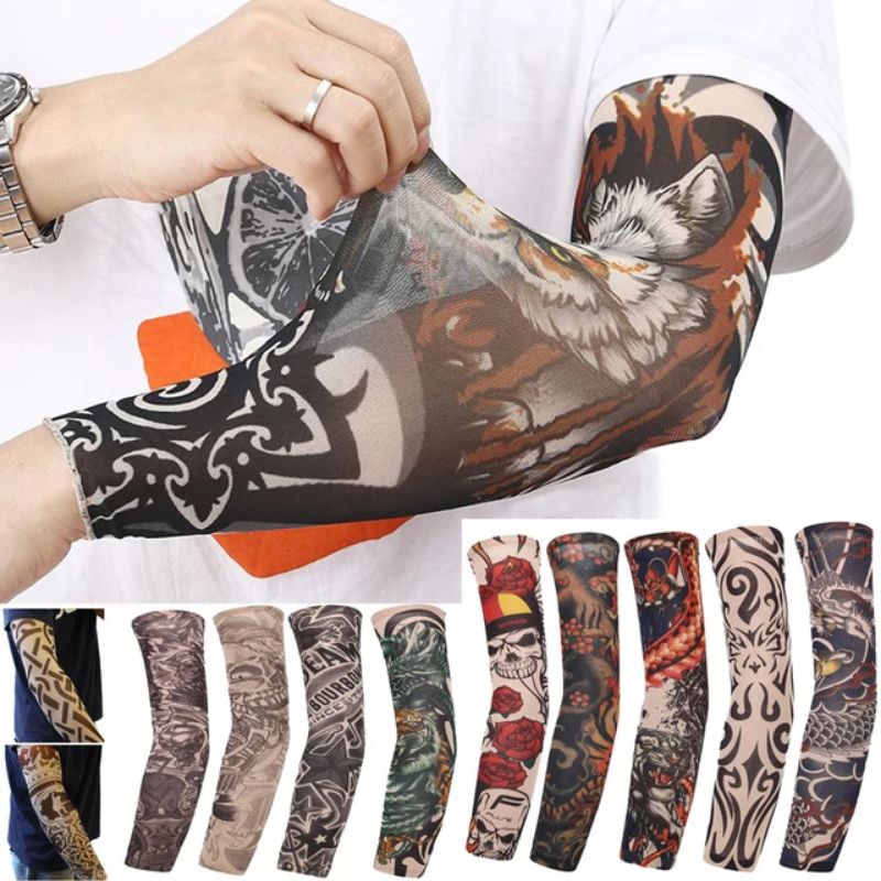 Sepasang Manset Lengan Tato Motif Keren Sleeve