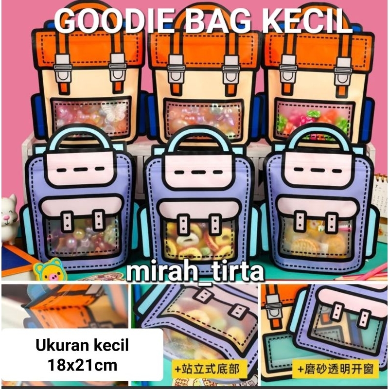KECIL 10 pcs 18x21cm kantong ulang tahun kecil.kantong plastik ziplock motif tas. plastik motif. pla