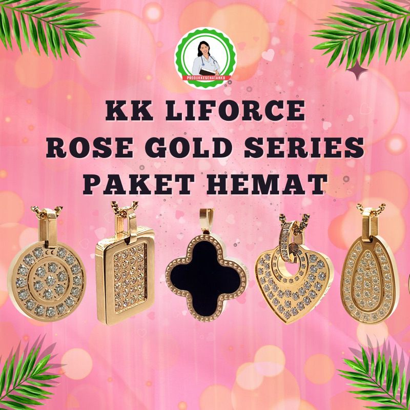 KK Liforce Rose Gold Kalung Kesehatan Paket Special