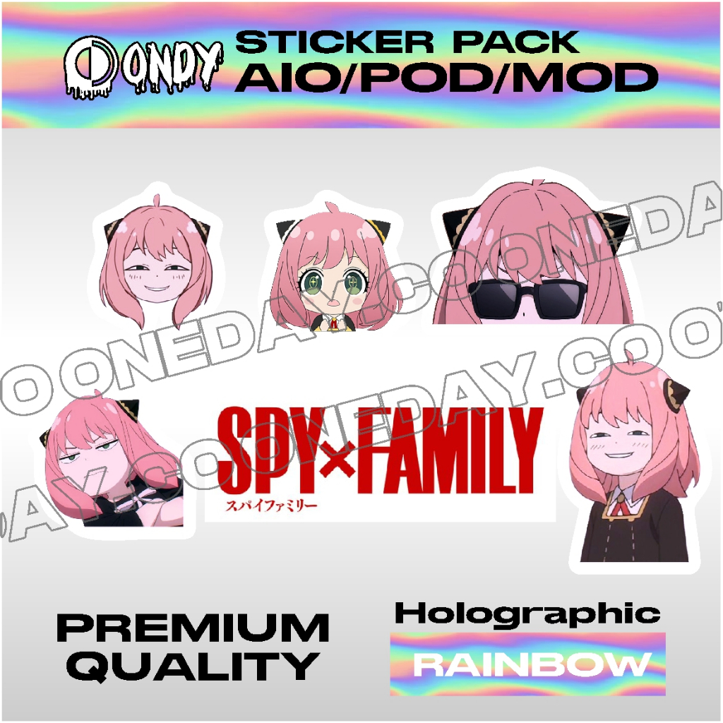 

Sticker Pack Hologram All in one A I O - Anya SPY x Family Series By ONDY.CO