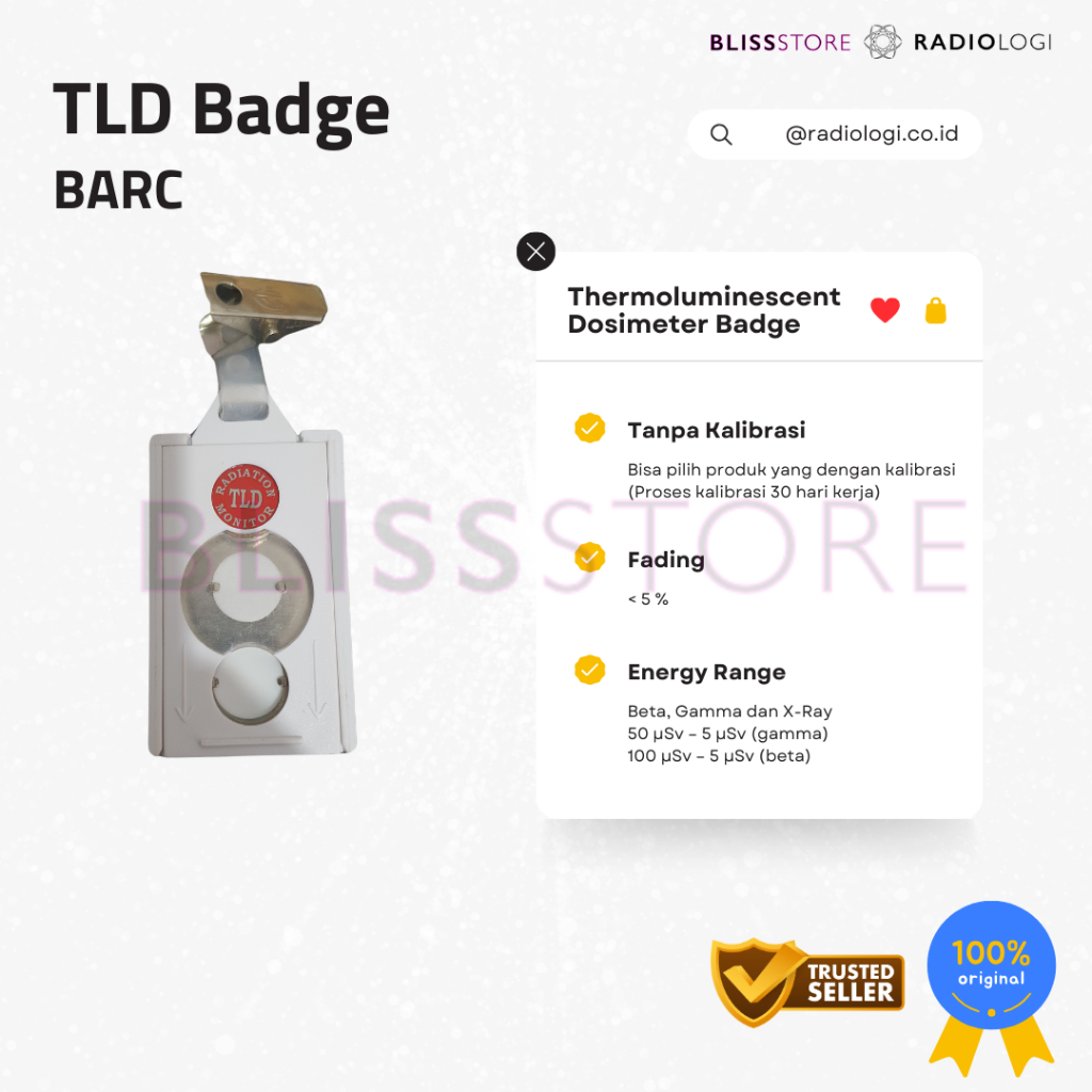 TLD Badge BARC hanya Alat - Alat Pemantau Dosis Radiasi Radiologi TLD Badge BARC, TLD Badge Radiolog