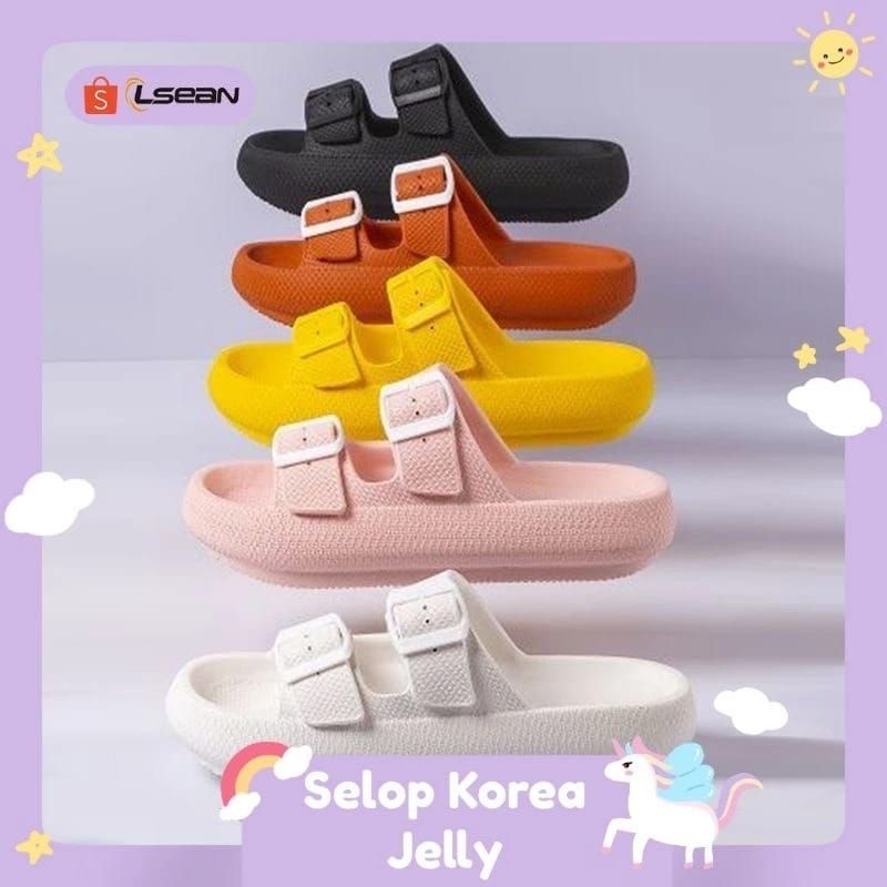 SANDAL SELOP CEWEK MODEL KOREA KEKINIAN/SANDAL KARET JELLY TERBARU