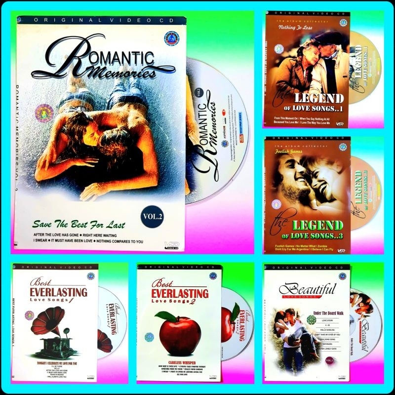 KASET VCD ORIGINAL LAGU KARAOKE POP BARAT LOVE SONG-VOCAL ON OF AKTIF-LAGU BARAT LAWAS-LAGU BARAT LA