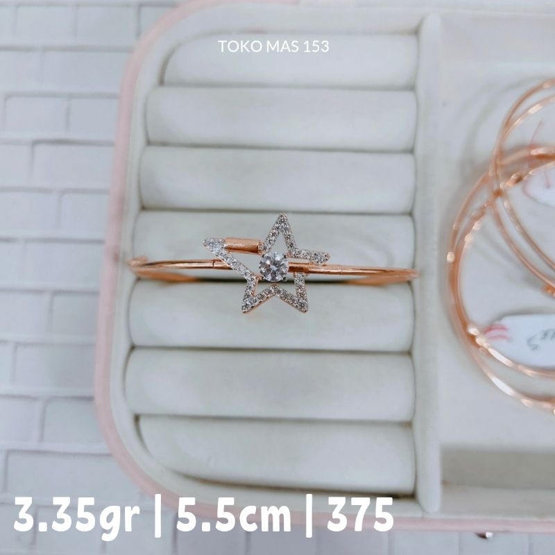 WAJIB TANYA STOK Realpict Gelang Bangle Bintang Emas Asli Kadar 375