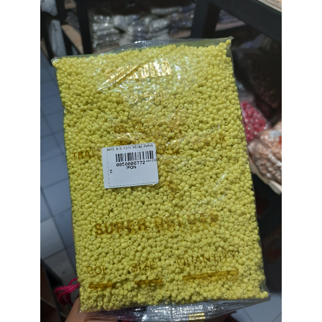 450 GR MOTE PASIR 8/0 F273 HIJAU PUPUS DOP/MANIK /KERAJINAN TANGAN GELANG DAN KALUNG /MONTE /DIY