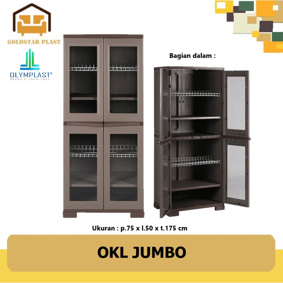 Olymplast Rak Piring Lemari 2 Pintu Plastik/OKL JUMBO [GOSEND]