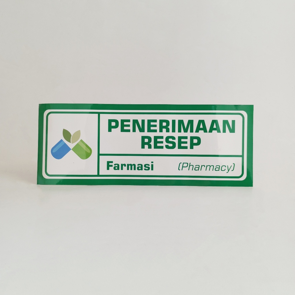 

Stiker Penerimaan Resep/ Penyerahan Obat/ Konsultasi Apoteker/ Loket Obat Hijau - 11x30