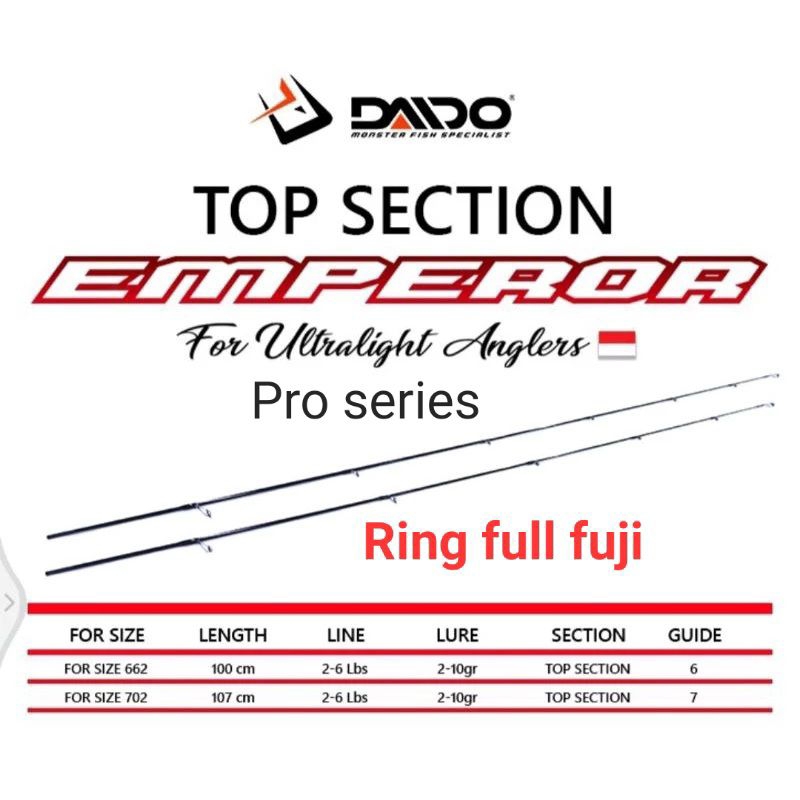 Top section Daido Emperor Pro series SPINING 662 & 702 Ring fuji