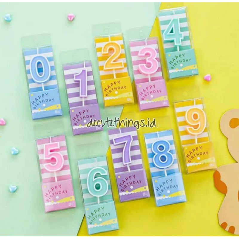 Lilin Angka Motif Warna/ Lilin Angka