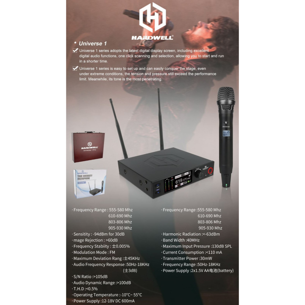 MIC WIRELESS HARDWELL UNIVERSE 1 PRO / 1PRO ORIGINAL HARDWELL