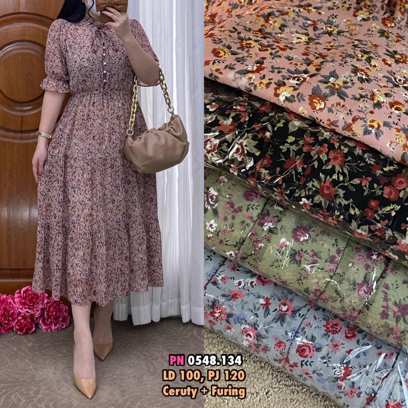 long tunik bunga ala korea