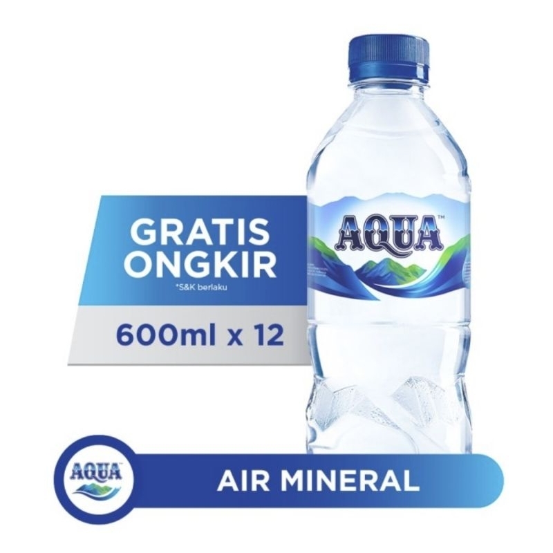 

Aqua Air Mineral 600 ml Isi 12 Botol / Air Mineral Aqua 600 ml