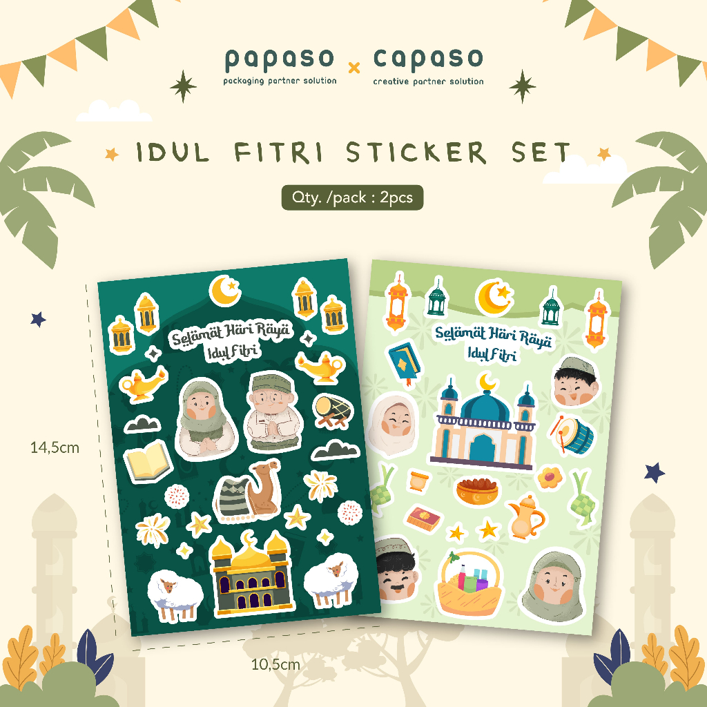 

Sticker Lebaran Set/Sticker Idul Fitri/Sticker Hiasan Box Kue