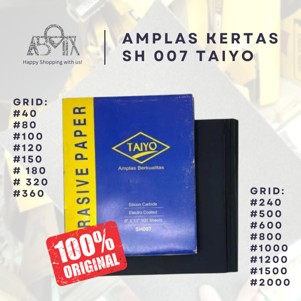 Amplas Kertas Taiyo / Amplas Duco Taiyo Lembaran grit 60 - 5000