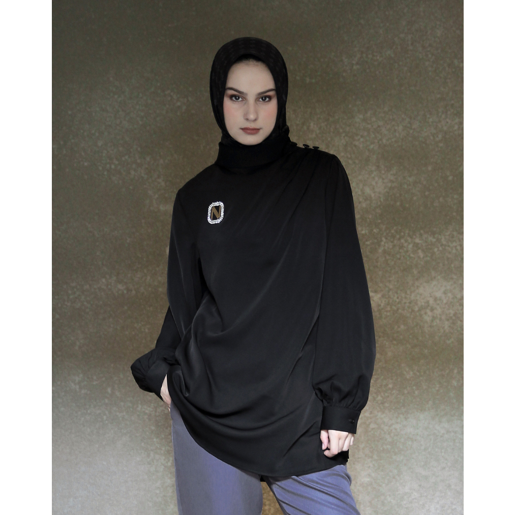Nina Nugroho - Layer Button Black Shirt