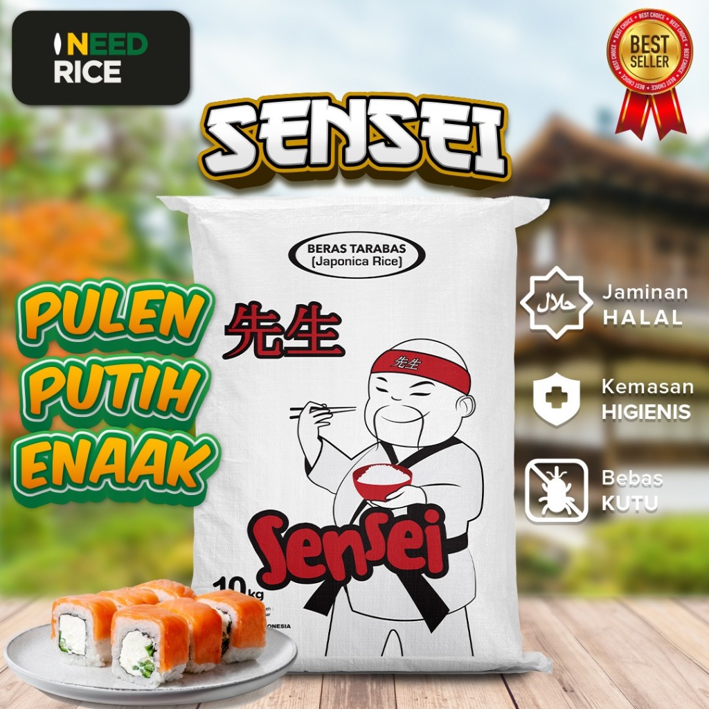 

Beras Jepang Sensei 10kg- HALAL-Lengket Cocok untuk Sushi