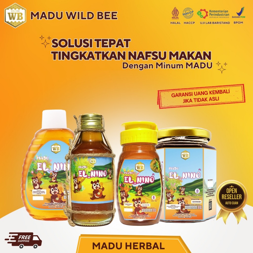 

WB Wild Bee - Madu Anak El - Nino/Madu Herbal - Wild Bee - Kemasan Try Kit