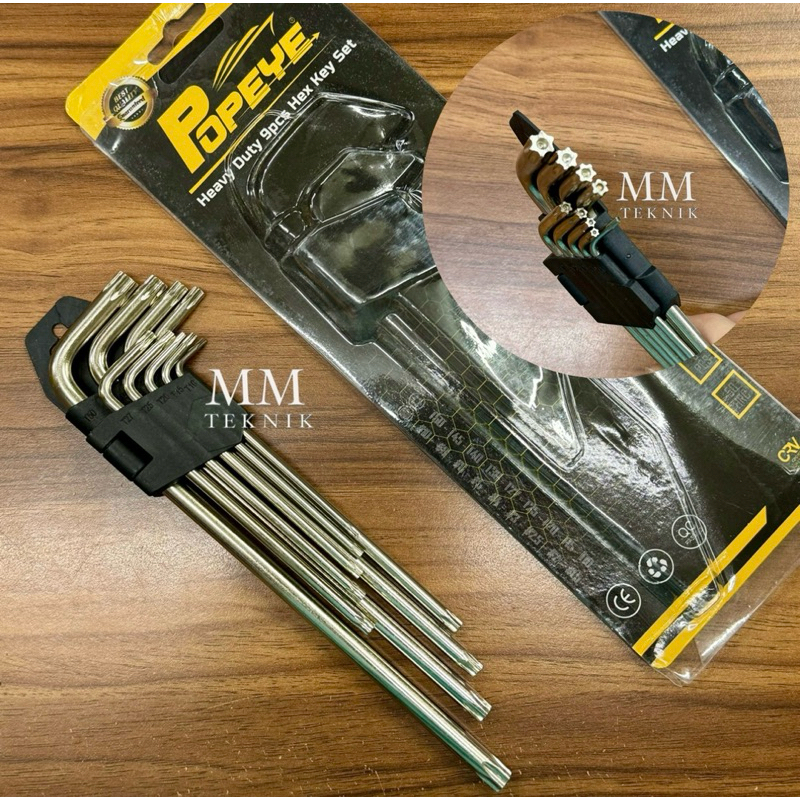 Kunci L Set Bunga Lengkap 9 Piece Hex Key Murah Kunci L Set Panjang Bunga Popeye