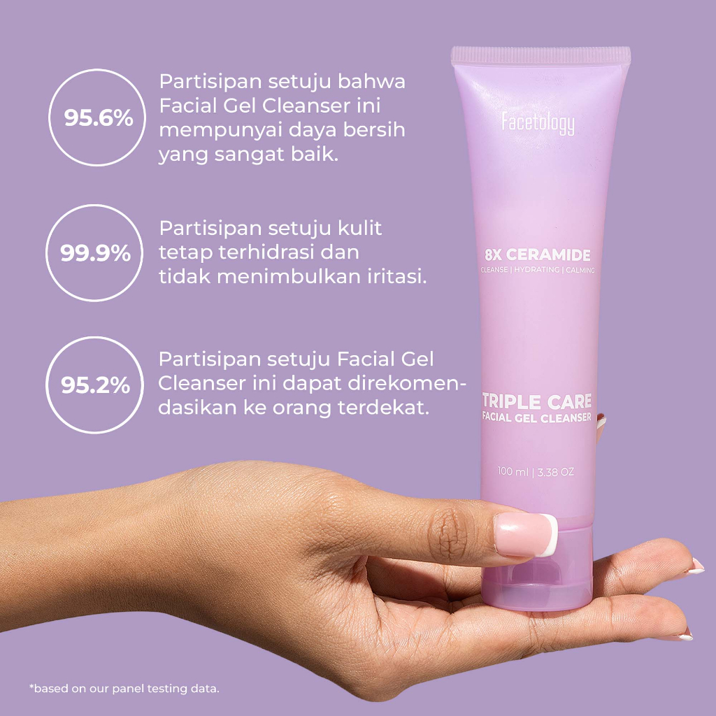Facetology Triple Care Facial Gel Cleanser Sabun Cuci Muka Gentle Low PH Oat Senstive skin