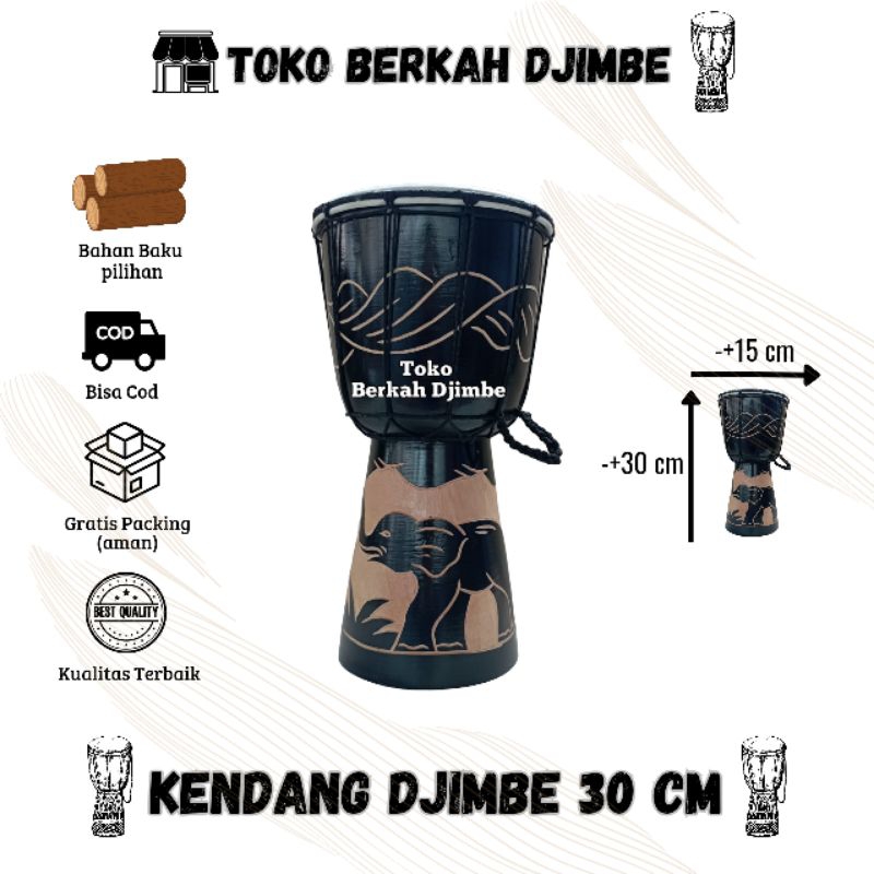 Kendang Jimbe 30 cm Mainan Gendang Ketipung Alat Musik Tradisional Anak Mainan Anak Edukasi Djimbe D