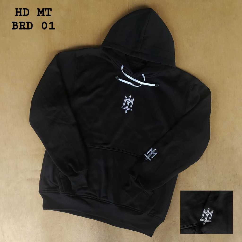 Maternal jaket hoodie fleece cotton tebal lembut full bordir XL