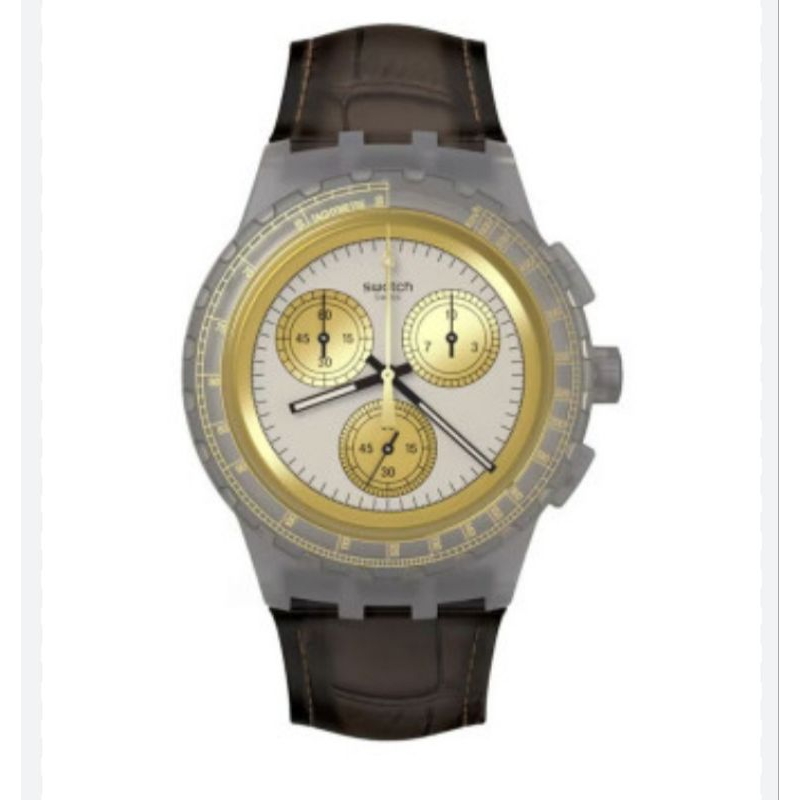 SWATCH SUSM100 Golden Radiance Jam Tangan Analog Pria Original Garansi Resmi