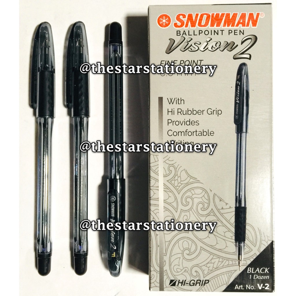 

(1 Biji) GROSIR Pulpen Snowman V-2 0.6 mm Ball Pen Hitam / Ballpoint Snowman V2 / Bolpen Snowman V2 / Bolpoin Snowman V 2