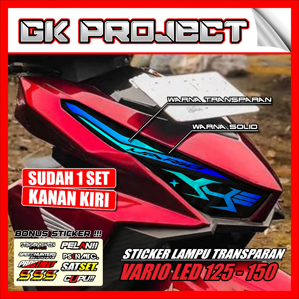 Stiker Lampu VARIO 125 & 150 LED | Stiker Variasi Lampu Alis Motor Honda VARIO 125 & 150 LED | Stike