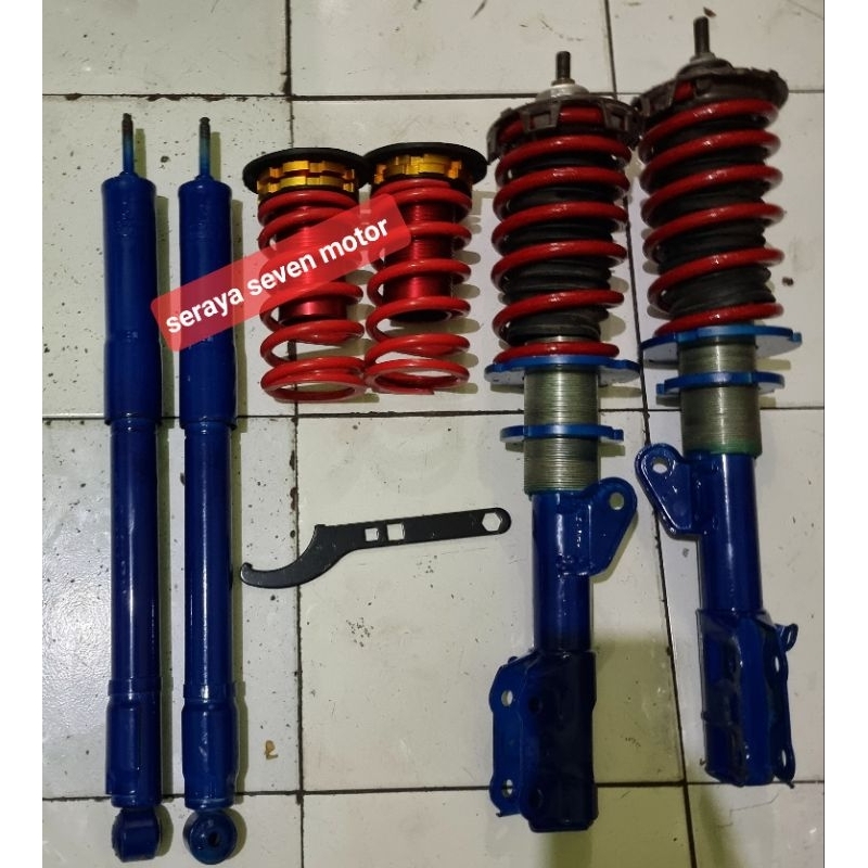 coilover costum honda brio mobilio full set garansi