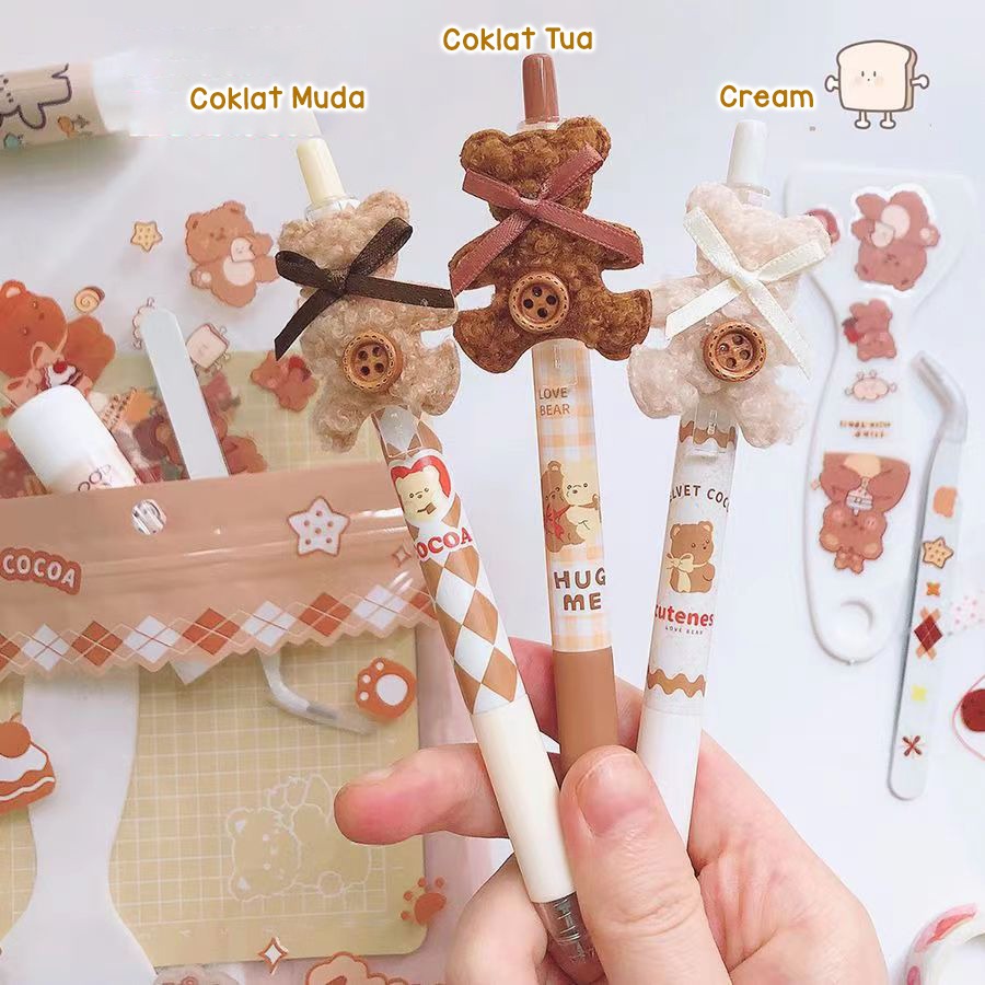 

PULPEN PENA TEKAN MEKANIK TEMPELAN BERUANG TEDDY BEAR GEL 0.5mm WARNA HITAM LUCU | PULPEN LUCU | PERALATAN TULIS | ALAT TULIS KANTOR | ALAT TULIS SEKOLAH vincess
