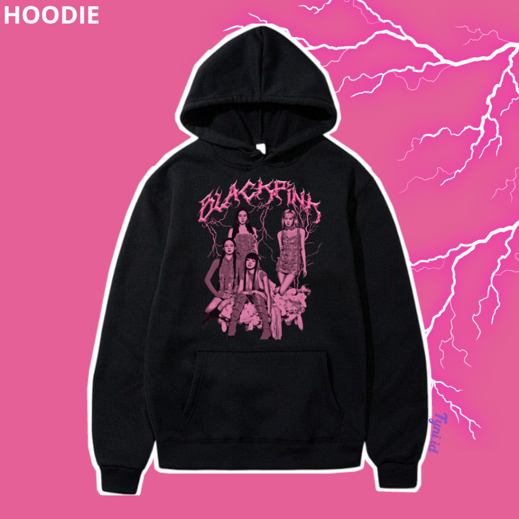 HOODIE PINK VENOM BLACKPINK  - FREE PHOTOCARD - LANYARD