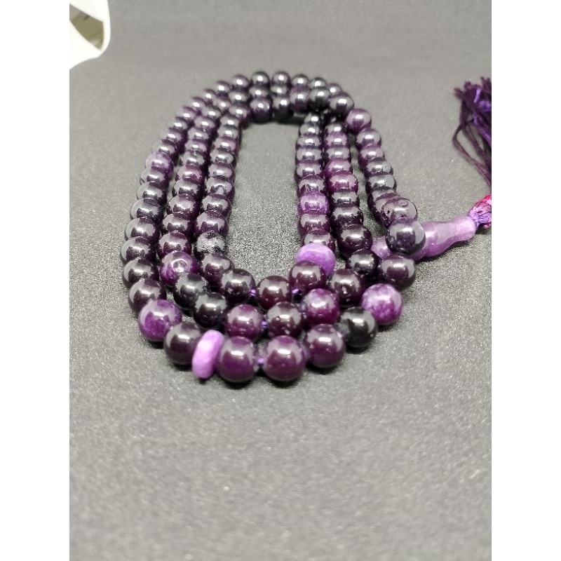 tasbih batu kecubung wulung ukuran 8 mm
