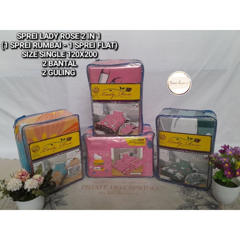 SPREI 2in1 LADY ROSE/ SPREI SORONG LADY ROSE / LADY ROSE SPREI SINGLE SORONG 2 iN 1