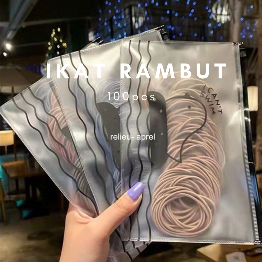 [COD] (nadia - RELIEU) 20+ warna • ikat rambut korea - ikat rambut 100pcs - ikat rambut eceran