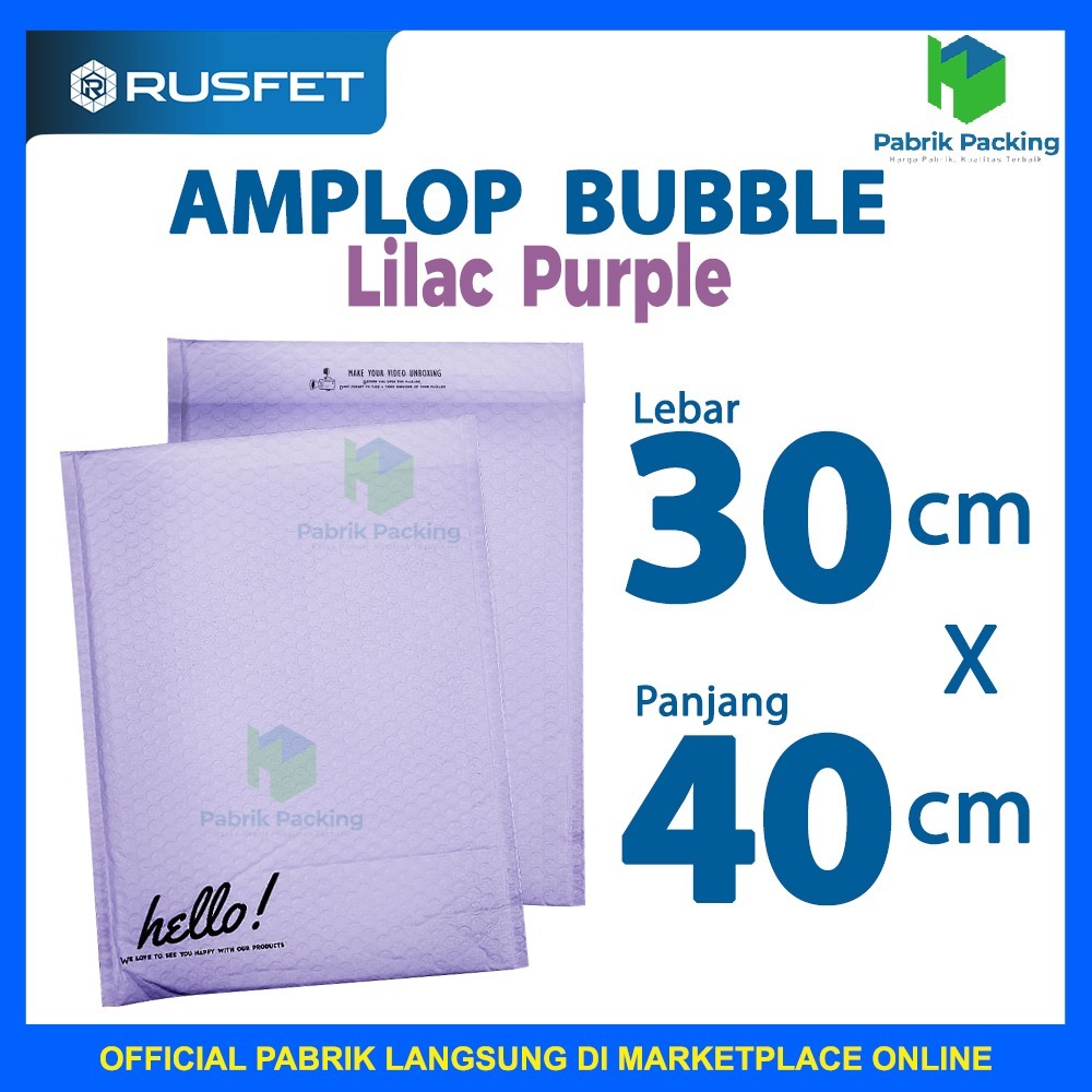 

AMPLOP BUBBLE MURAH | POLYBUBBLE MURAH LIGHT PURPLE 30X40CM