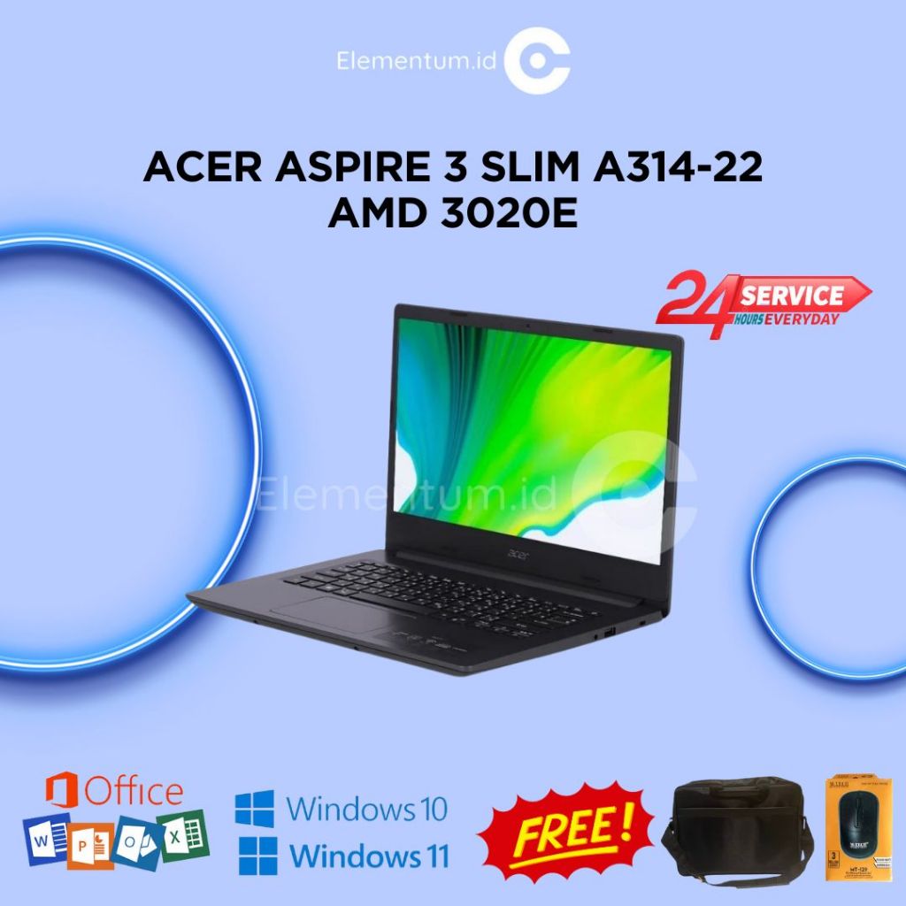 ACER ASPIRE 3 SLIM A314-22 AMD 3020E - 4GB 256GB SSD - HD WIN10