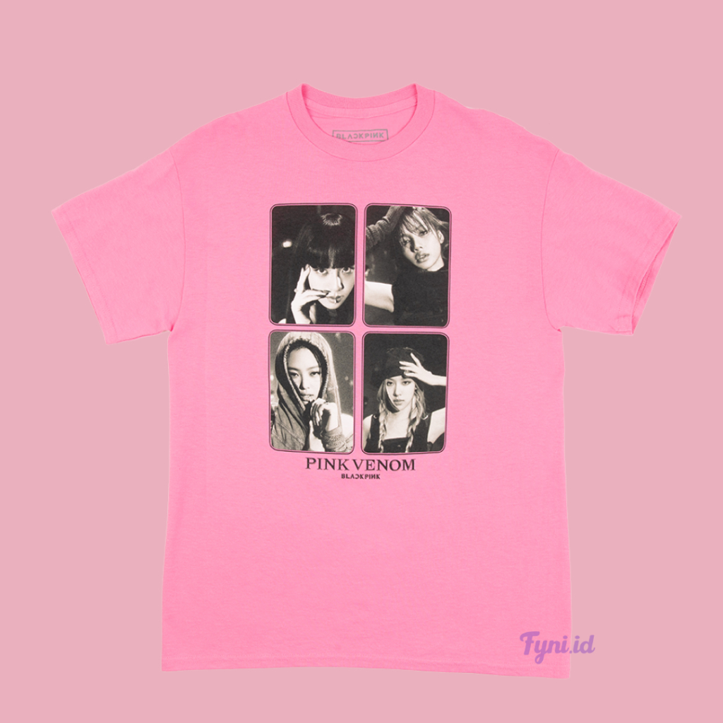 KAOS BLACKPINK WARNA BABY PINK - COTTON COMBED 24S SIZE S-5XL - FREE PHOTOCARD