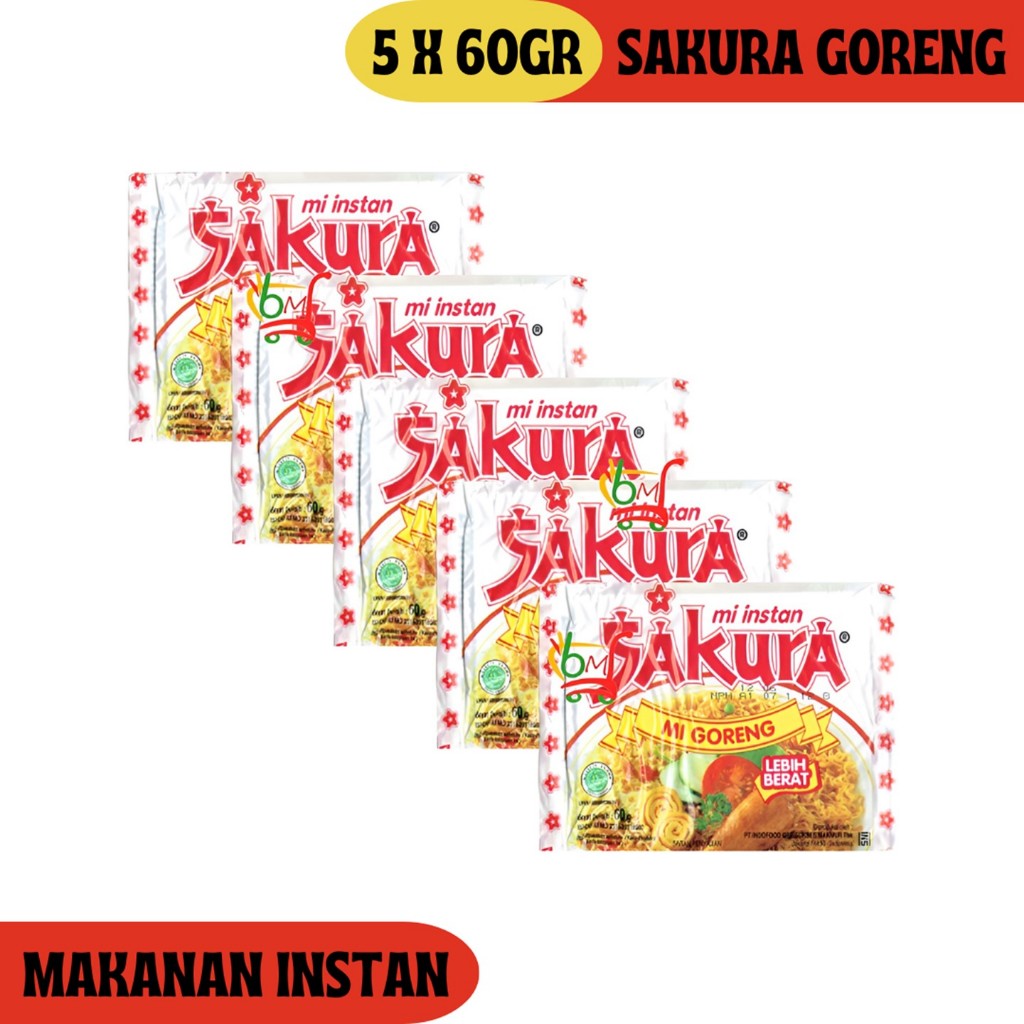 

5PCS Sakura Goreng Original Mie Instan Goreng Jadul Legendaris