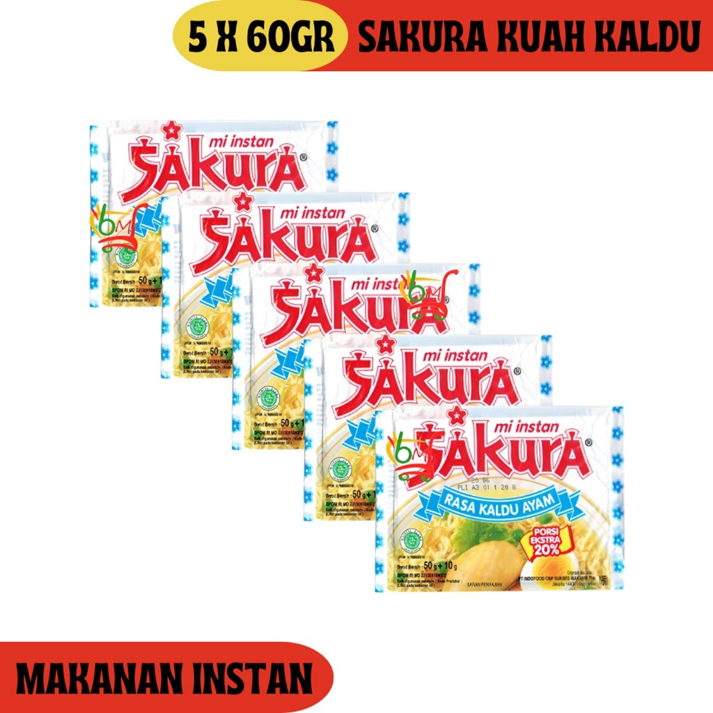 

5PCS Sakura Kaldu Ayam Mie Instan Kuah Jadul Legendaris