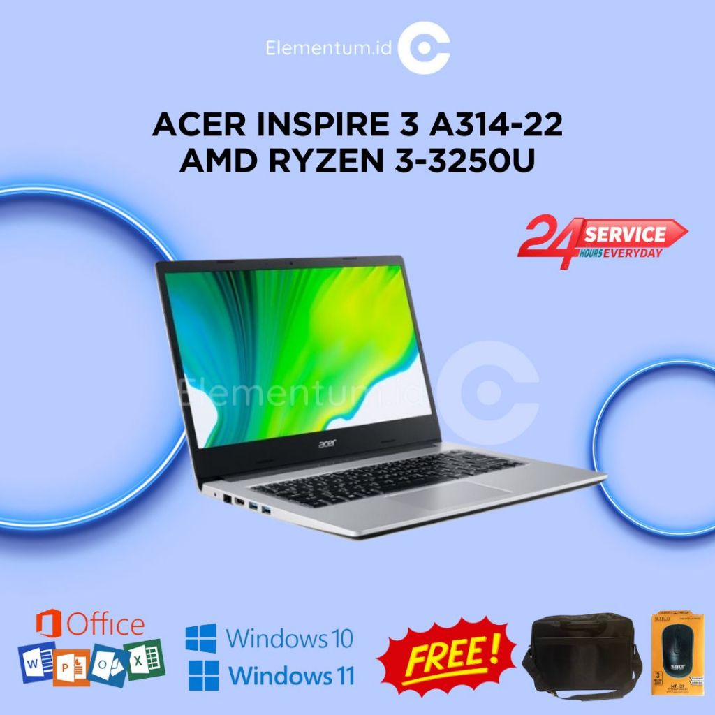 Laptop Acer Aspire 3 A314-22 AMD Ryzen 3-3250U / 4GB 512GB SSD / FHD