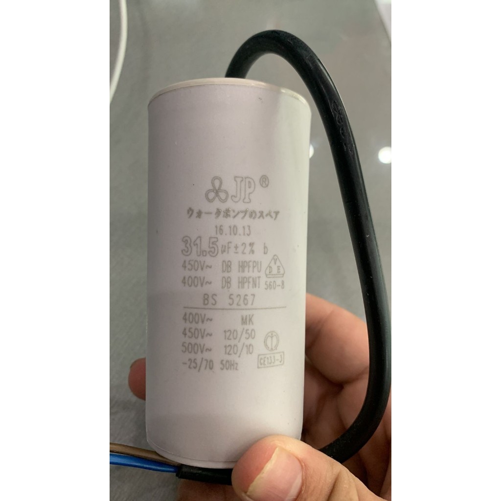 KAPASITOR POMPA 31.5 UF - CAPASITOR 31,5 UF . kapasitor 31,5 mf JP bulat kabel kondensator capacitor