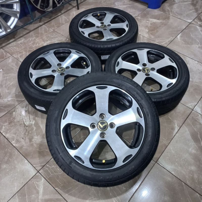 VELG OEM MOBIL KIA RIO R16 BAUT 4X100 + BAN 195/55 R16 ACHILES