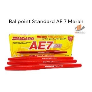 

[ 1 PAK / 12 pcs ] Ballpoint Standard AE 7 Merah