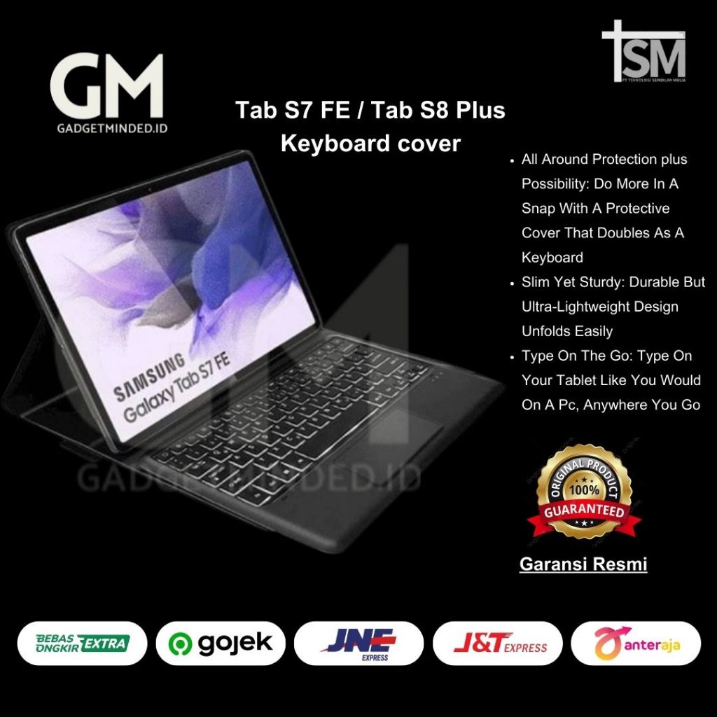 Samsung Tab S7 FE / Tab S8 Plus Keyboard cover [Garansi Indonesia]