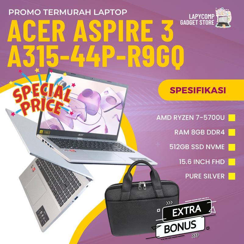 LAPTOP GAMING NEW ACER ASPIRE 3 A315-R9GQ PROCESSOR RYZEN 7 RAM 20GB SSD 512GB NUMLOCK 15.6" FHD