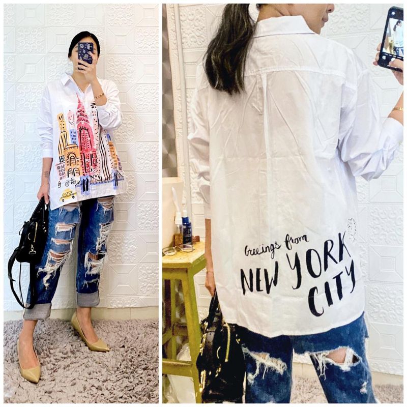 WS Belva shirt/tunik wanita/Tunik katun post import/atasan wanita bahan katun import premium