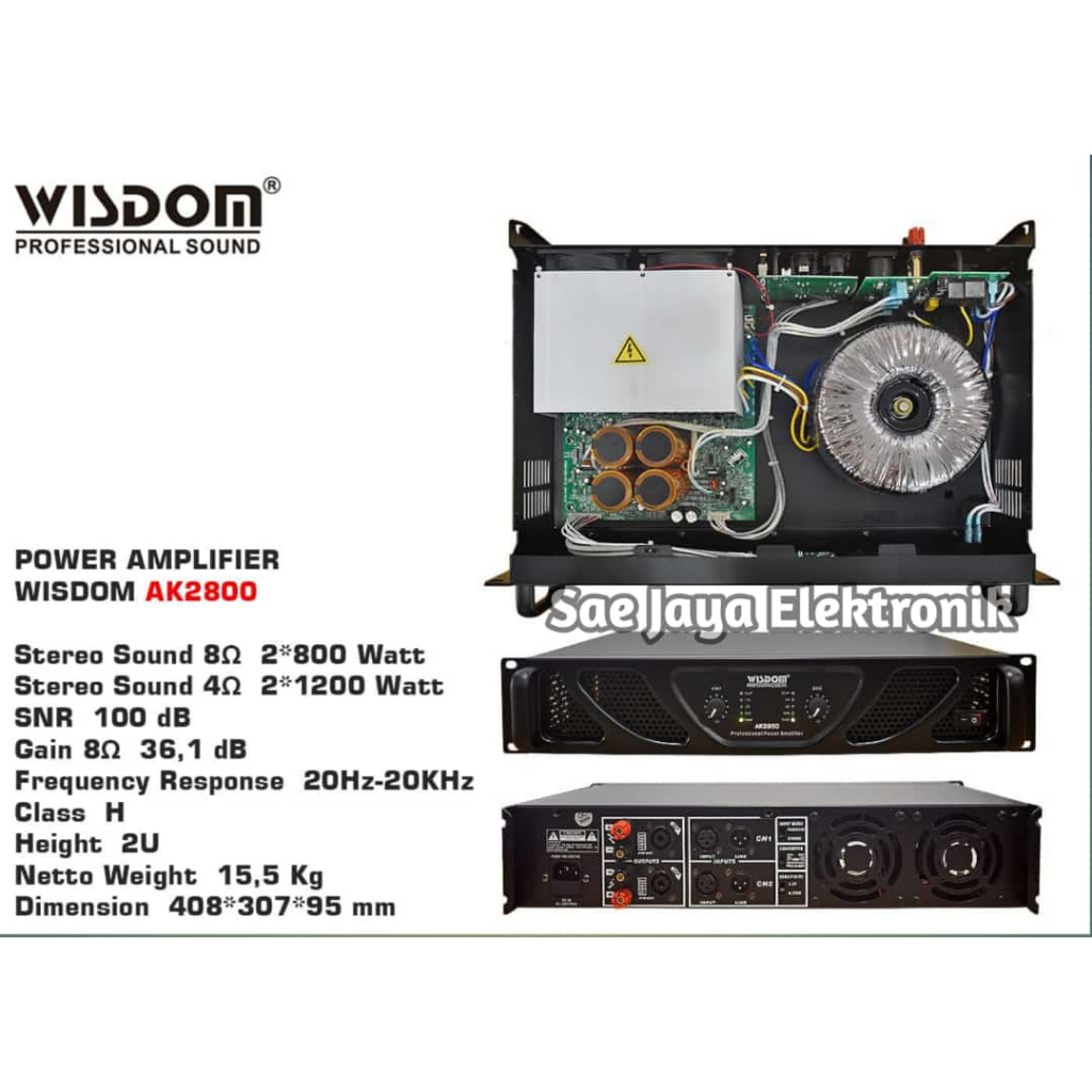 Power Amplifier Wisdom AK 2800 / AK2800 - 2 channel
