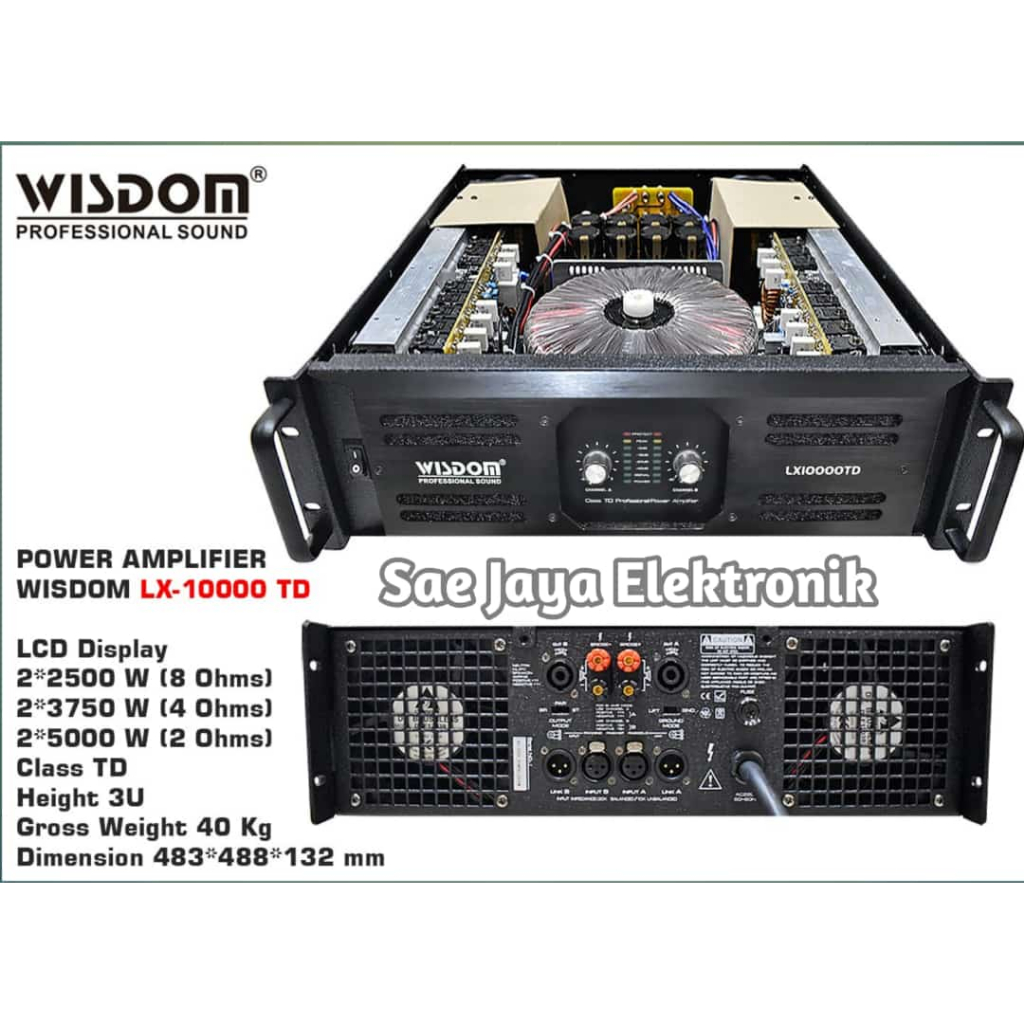 Power Amplifier Wisdom LX 10000 TD / LX10000 TD / LX10000TD - 2 channel